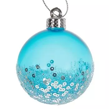 Шар ёлочный с блёстками, 6 см, цвет синий