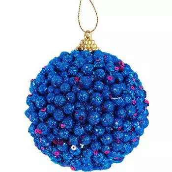 Шар ёлочный с разноцветными блёстками, 6 см