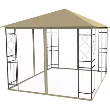 Шатер садовый с антимоскитной сеткой Рай 3х3х2.73 м сталь белый (без штор)