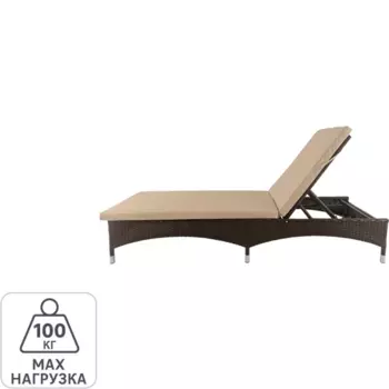 Шезлонг Lima193x31x65 см сталь/текстилен темно-коричневый