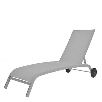 Шезлонг с колесами Naterial Lyra 207х63 см алюминий/ текстиль светло-серый