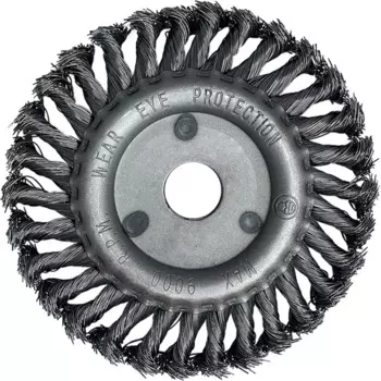 Щетка для УШМ дисковая из крученой проволоки Vertextools 125 мм