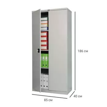 Шкаф архивный СВ-12 с 2 дверями 85x186x40 см сталь цвет белый