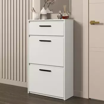 Шкаф для обуви Лион 60х103.9х24 см 2 ящика ЛДСП цвет белый