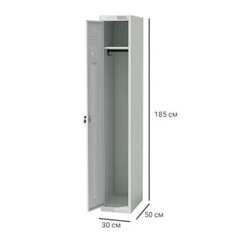 Шкаф распашной ШРС-11-300 с 1 дверью 30x185x50 см сталь цвет серый