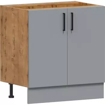 Шкаф напольный Лайм 80x86x56 см ЛДСП цвет серый
