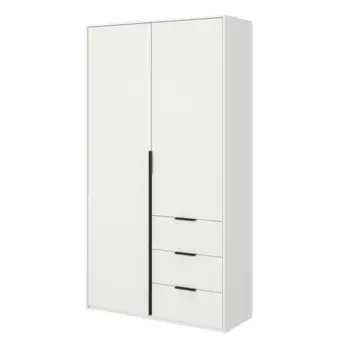 Шкаф распашной Бергамо с 2 дверями 120x220x46.6 см ЛДСП цвет белый