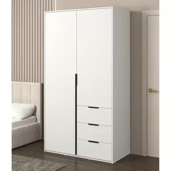 Шкаф распашной Бергамо с 2 дверями 120x220x60 см ЛДСП цвет белый