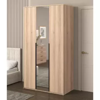 Шкаф распашной Бергамо с 2 дверями с зеркалом 120x220x60 см ЛДСП цвет дуб комано
