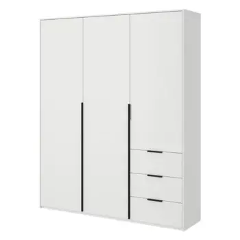 Шкаф распашной Бергамо с 3 дверями 180x220x46.6 см ЛДСП цвет белый