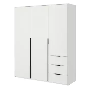 Шкаф распашной Бергамо с 3 дверями 180x220x60 см ЛДСП цвет белый