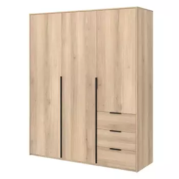 Шкаф распашной Бергамо с 3 дверями 180x220x60 см ЛДСП цвет дуб комано