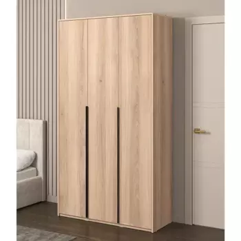 Шкаф распашной Бергамо с 4 дверями 120x220x46.6 см ЛДСП цвет дуб комано
