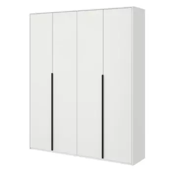 Шкаф распашной Бергамо с 4 дверями 180x220x46.6 см ЛДСП цвет белый