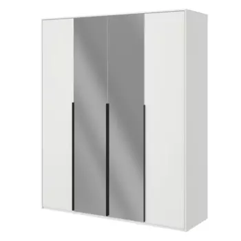 Шкаф распашной Бергамо с 4 дверями 180x220x60 см ЛДСП цвет белый