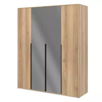 Шкаф распашной Бергамо с 4 дверями 180x220x60 см ЛДСП цвет дуб комано