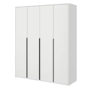 Шкаф распашной Бергамо с 4 дверями 180x220x60 см ЛДСП цвет белый