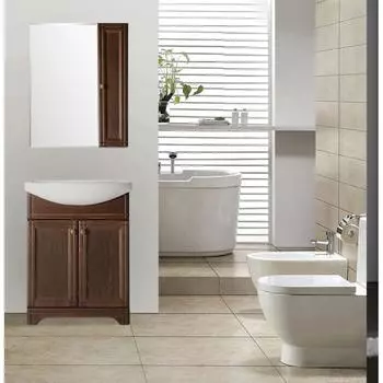 Шкаф зеркальный подвесной «Лаура» 65x80 см цвет коричневый