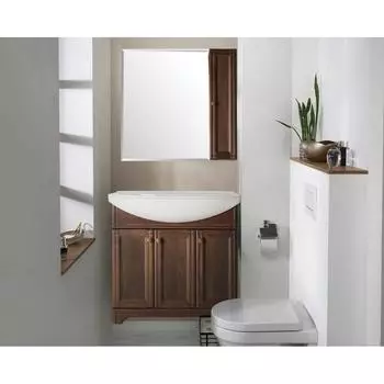 Шкаф зеркальный подвесной «Лаура» 85х80 см цвет орех