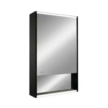 Шкаф зеркальный подвесной Line с LED-подсветкой 60x80 см цвет черный