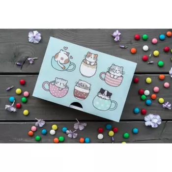 Шкатулка деревянная Котики 15x6x22 см