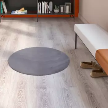 Шкура искусственная полиэстер Inspire Bianca круг 100 см цвет серый