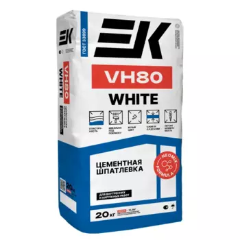 Шпаклевка цементная финишная EK VH80 Белая 20 кг