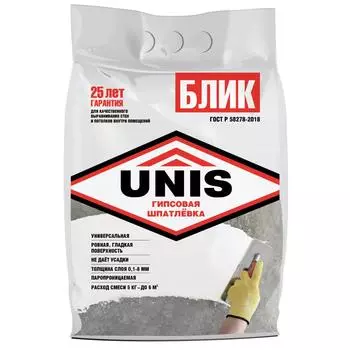 Шпаклевка гипсовая Unis Блик 5 кг