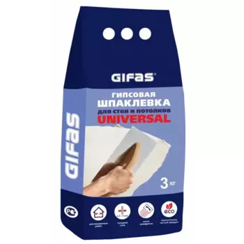 Шпаклевка гипсовая универсальная Gifas Universal 3 кг