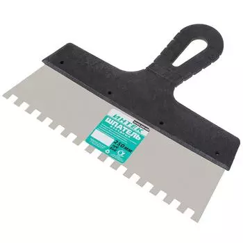 Шпатель зубчатый Интек 10103-250-008 250 мм, нержавеющая сталь, зуб 8x8 мм