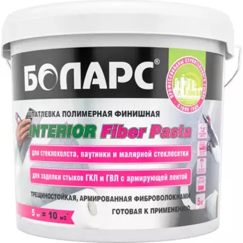 Шпатлевка полимерная финишная Боларс Interior Fiber Pasta 5 кг