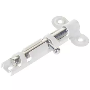 Шпингалет накладной Левша ЗТ-12, цвет белый/цинк