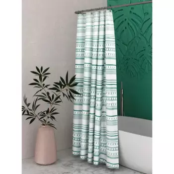 Штора для ванной 180x200 этна зеленый пэс