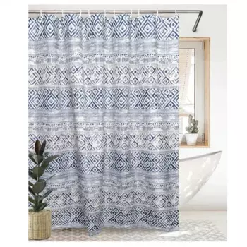 Штора для ванной Bath Plus Charme Red Etno2 180x200 см полиэстер цвет серо-синий