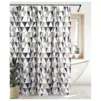 Штора для ванной Bath Plus Charme Red Triangular Scrawl 180x180 см полиэстер цвет бело-серый