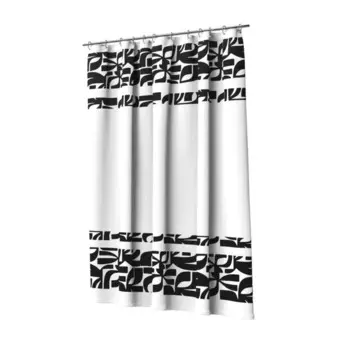 Штора для ванной Lemer Taho 180x200 см полиэстер цвет белый/черный