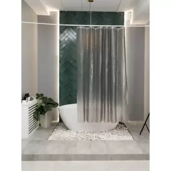 Штора для ванной с кольцами Swensa Carres 3D 180x200 см EVA цвет прозрачный