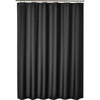 Штора для ванной Swensa Black 180x200 см полиэстер цвет черный