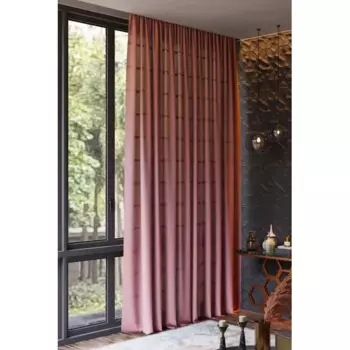 Штора на ленте 140x260 см цвет розовый