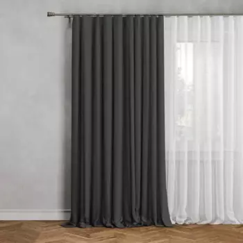 Штора на ленте 200x260 см цвет серый