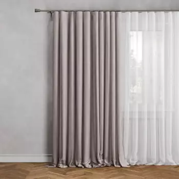 Штора на ленте 200x260 см цвет светло-серый