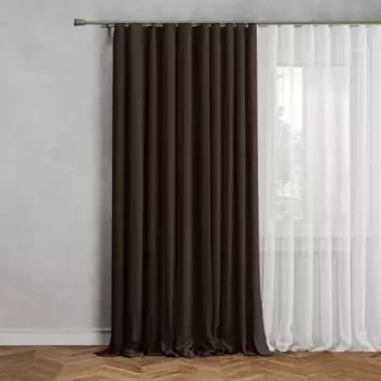 Штора на ленте 200x280 см цвет коричневый