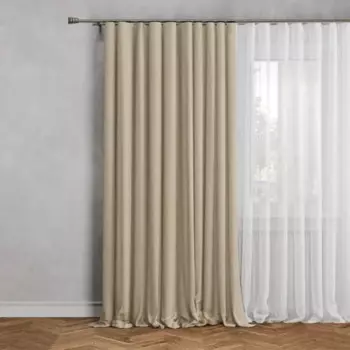 Штора на ленте 200x280 см цвет светло-желтый