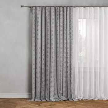 Штора на ленте Анато 140x260 см цвет серый