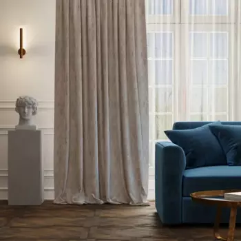 Штора на ленте Анже 200x280 см цвет серебристо-бежевый