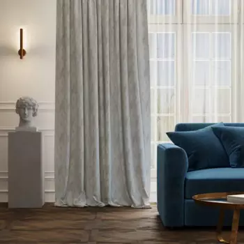 Штора на ленте Анже 200x280 см цвет серебристо-молочный