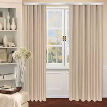 Штора на ленте Аврора 190x280 см цвет бежевый