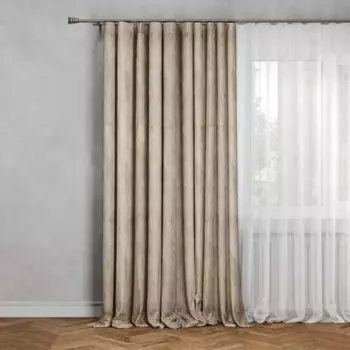 Штора на ленте Бархат пралине 200x280 см цвет бежевый