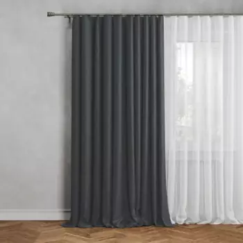 Штора на ленте блэкаут Кирустик 160x260 см цвет темно-серый