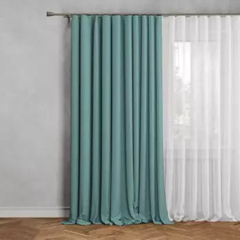 Штора на ленте блэкаут Кирустик 160x260 см цвет зеленый